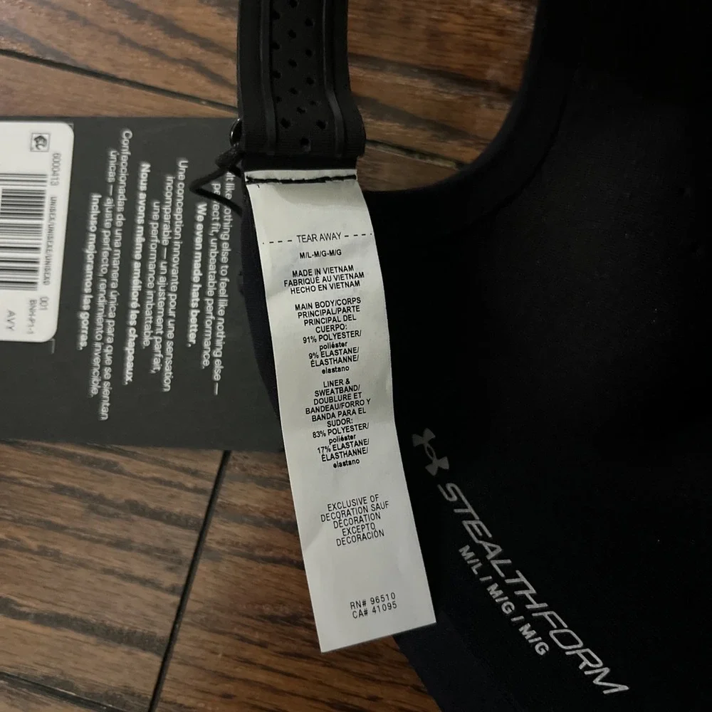 Under Armour StealthForm Uncrushable Unisex Hat Lightweight Performance M/L Blk - Picture 7 of 7